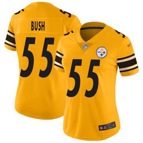 Women%27s Nike Steelers #55 Devin Bush Gold Stitched NFL Limited Inverted Legend Jersey Dzhi